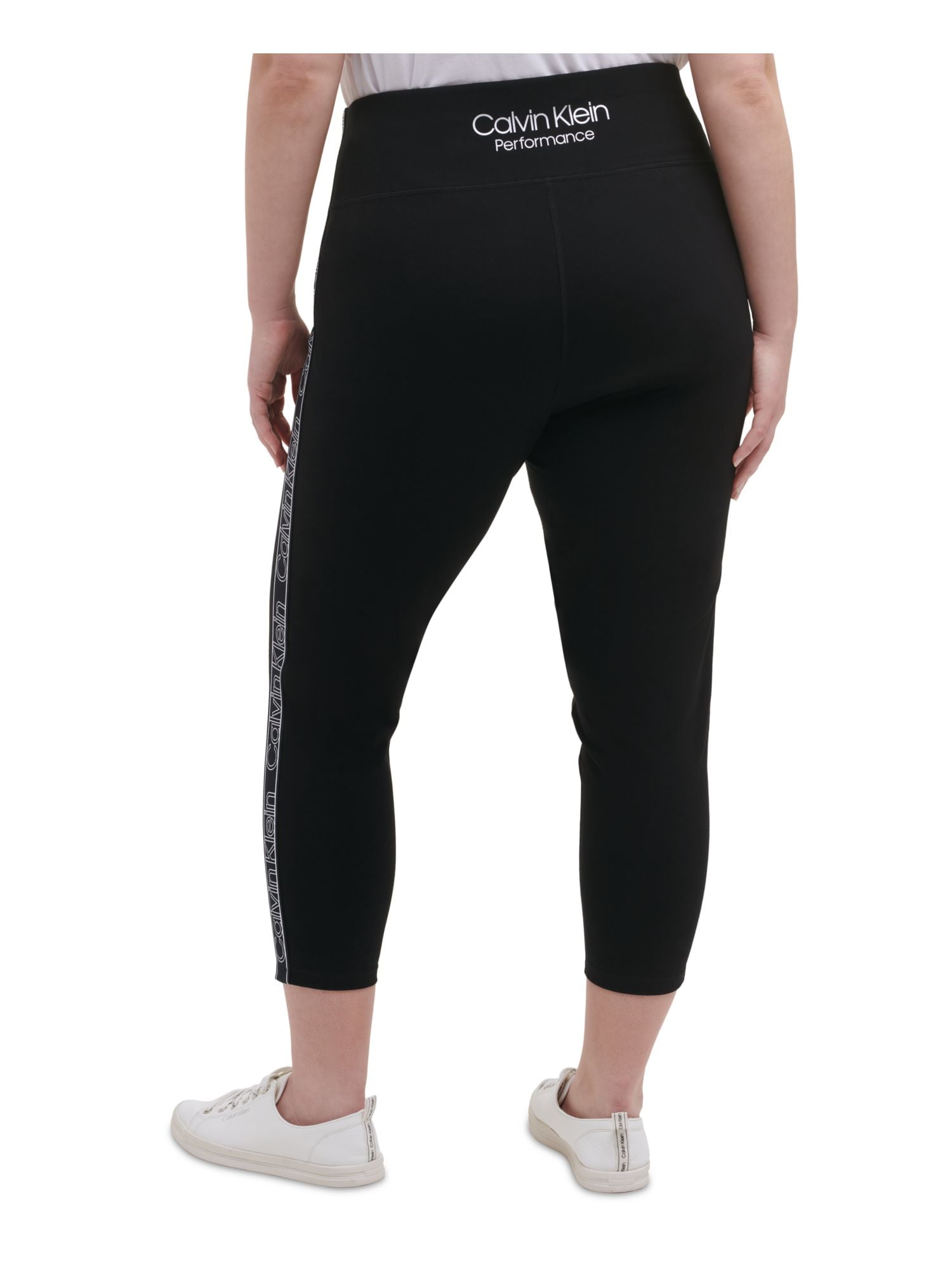 Calvin Klein Women's Performance Logo High Waist Length Leggings Black Size  XL - Walmart.com